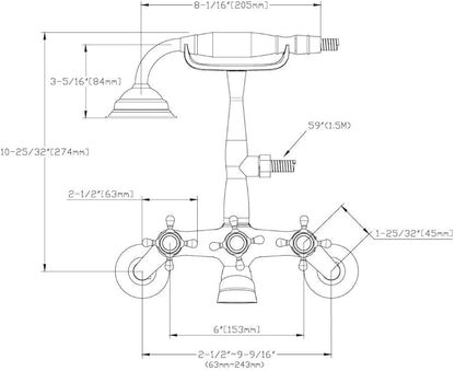 Sumerain Clawfoot Tub Faucet Brushed Nickel, Bathtub Faucet with Shower
