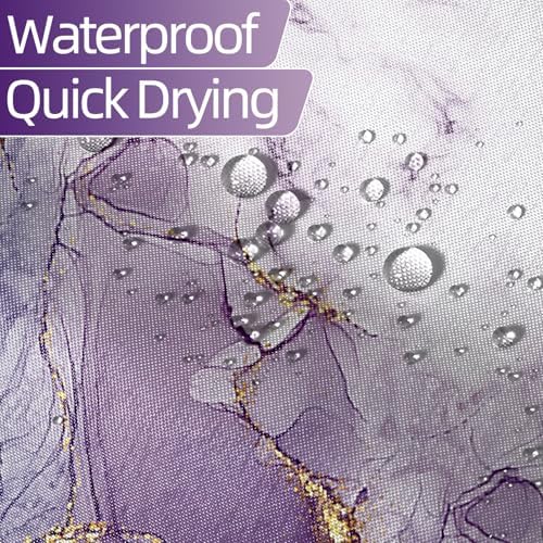 Purple Marble Waterproof Bathroom Shower Curtain 72x72 inches