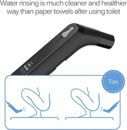 LUOOV Electric Rechargeable Handheld Personal Travel Bidet Portable for Toilet,Bathroom and Outdoor Hiking Strong - Soft Pressure Options Refreshing Clean with 2.3L Water Storage (Black 2.3L)
