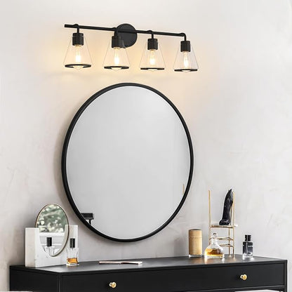 30" Black Bathroom Light Fixtures 4 Light Bathroom Vanity Lights Over Mirror