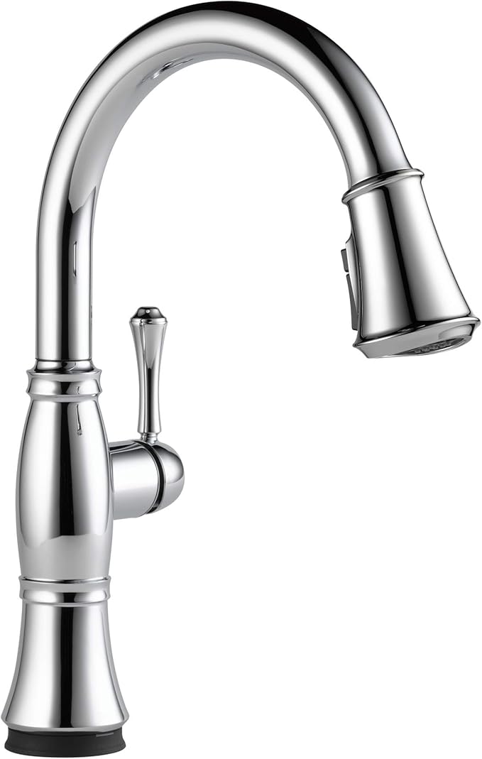 DELTA FAUCET Cassidy Pull Down Kitchen Faucet Chrome, Chrome Kitchen Faucets with Pull Down Sprayer, Kitchen Sink Faucet, Faucet for Kitchen Sink with Magnetic Docking, Lumicoat Chrome 9197-PR-DST