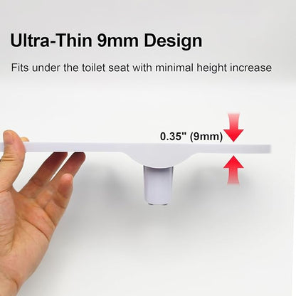 Bidet Attachment for Toilet, Non-Electric, Dual Nozzle, Self-Cleaning | Rear & Feminine Wash, Easy Install, Fits Most Standard Toilets, Not for RV Use, Includes Hose, T-Adapter & Teflon Tape