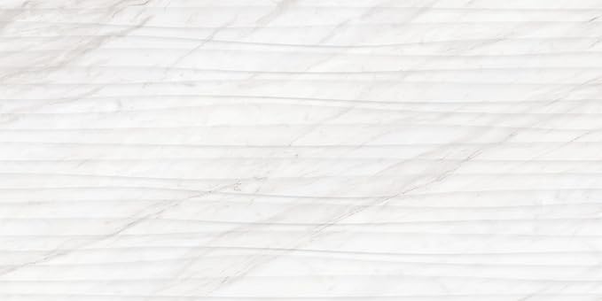 Daltile Perpetuo 12" x 24" Marble Look Ceramic Wave Wall Tile in Satin Timeless White for Kitchen Backsplashes, Living Room or Bathroom Walls (8 PC Per Carton) (15.52 SQFT Per Carton)