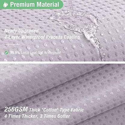 Dynamene Extra Wide Waffle Shower Curtain 256 GSM Fabric 108x72 Lavender