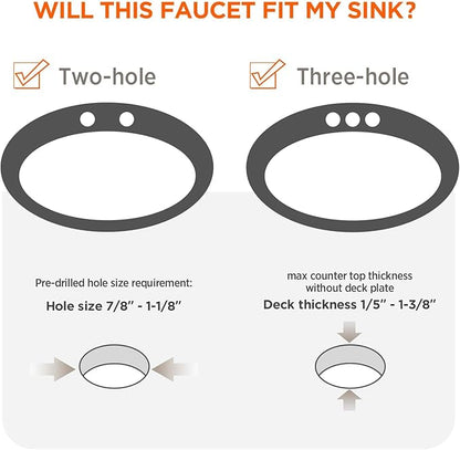 2 Pack Bathroom Sink Faucets 2/3 Hole,Brushed Nickel Dual Handles 4 inch Plastic Plating Over Bathroom Faucet with Pop-up Drain and 2 Supply Hoses for Apartment Rvs Sink Vanity