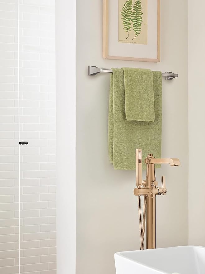 Amerock BH36024G10 | Brushed Nickel Towel Bar | 24 in (610 mm) Towel Rack | Mulholland | Bathroom Towel Holder | Bathroom Hardware | Bath Accessories
