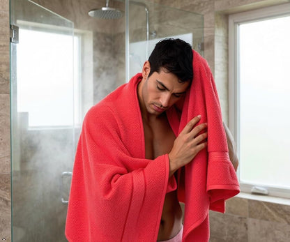 6 Piece Bath Towel Set, 2 Bath, 2 Hand, 2 Washcloths, Coral