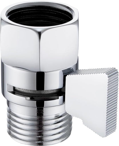 Angle Simple Shower Shut Off Valve, Water Flow Pressure Restrictor, Chrome | Solid Brass Flow Control Reducer for Handheld Shower Head, G 1/2 Water Volume Saver Regulator Valve for Bidet Sprayer