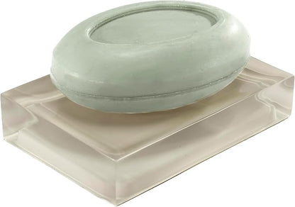 IZOD – Soap Dish, Clear Hand-Painted Resin with Sleek Modern Styling, Perfect for Holding Bar Soap or Sponges on Bathroom & Kitchen Counters (Marina)