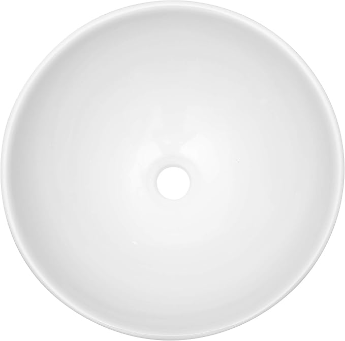 16"x16" Bowl sinks for bathrooms Above Counter Vessel Sink Round Bathroom Sink Above Countertop Ceramic Porcelain Small Lavatory Vanity Vessel Sink Bowl Basin