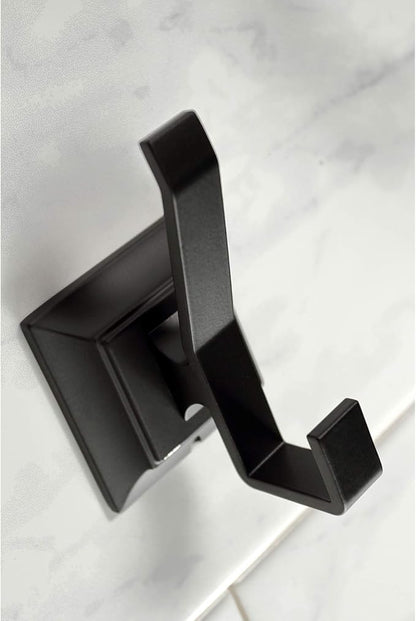 Kingston Brass BAHK61212478K Monarch 5-Piece 18-Inch and 24-Inch Towel Bars Bathroom Accessory Set in Matte Black