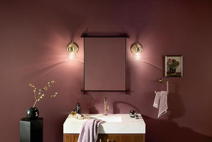 Kichler Farum 7.25" 1-Light Wall Sconce with Clear Glass in Champagne Bronze, for Fireplace, Kitchen, Bedroom, Hallway, or Vanity, (7.25" W x 9.5" H) 55153CPZCLR