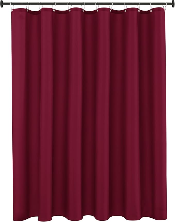 Fabric Shower Curtain Liner 72x84-Burgundy Extra Long Shower Liners | Hotel Quality Water Resistant Machine Washable Shower Liner-Cloth Polyester Light Weight High Ceilings Bathroom Curtain Liner