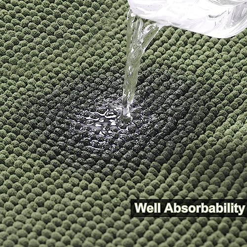Urvoix Bathroom Rugs Sets 3 Piece, Non-Slip Chenille Bath Rug Set