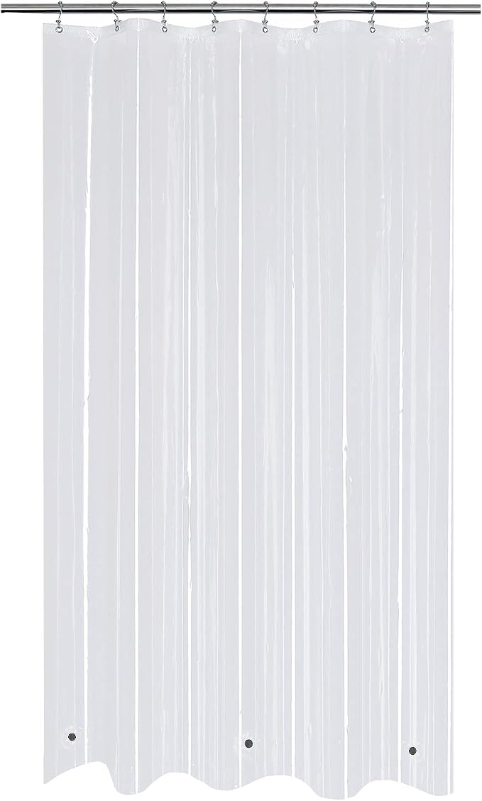 48x72 Stall Size Shower Curtain Liner Clear | 3 Bottom Magnets,8 Rustproof Grommets,Water Proof Heavy Duty PEVA,48W x 72H for Shower Stall Narrow Width