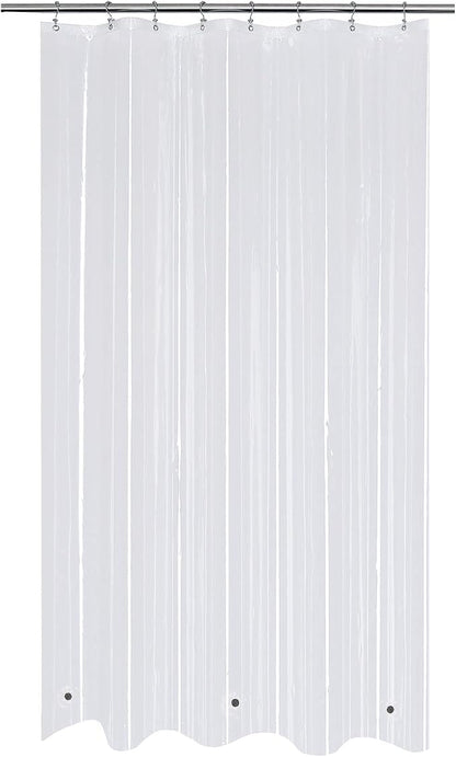 48x72 Stall Size Shower Curtain Liner Clear | 3 Bottom Magnets,8 Rustproof Grommets,Water Proof Heavy Duty PEVA,48W x 72H for Shower Stall Narrow Width