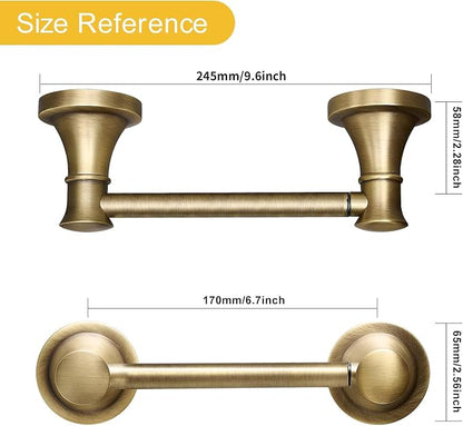 Bathroom Toilet Paper Holder Wall Mount Tissue Holder Antique Brass | Rustproof Toilet Tissue Roll Holder, Flexible Double Post Pivoting Handle, Bathroom Accessories SUS304 Stainless Steel