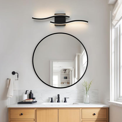 Bathroom Vanity Lights Over Mirror: 23.6 Inch 16W Black LED Bathroom Lighting Fixtures 5CCT Dimmable 2700-5000K Vanity Lighting Modern Bath Sconces Wall Light for Mirror Cabinets Bedroom Living Room