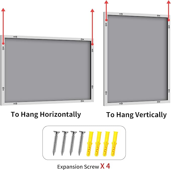 YIROMAN Bathroom Mirror 50"x30", Large Brushed Silver Bathroom Mirror for Over Sink with Aluminum Frame, Rectangular Vanity Mirror with Right Angle, Wall Mirror Hangs Horizontal or Vertical
