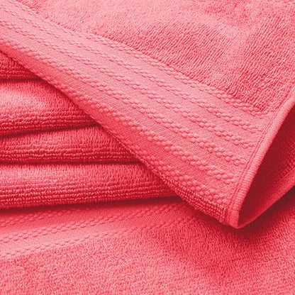 GLAMBURG Ultra Soft 8-Piece Towel Set - 100% Pure Ringspun Cotton, Contains 2 Oversized Bath Towels 27x54, 2 Hand Towels 16x28, 4 Wash Cloths 13x13 - Ideal for Everyday use, Hotel & Spa - Coral Orange