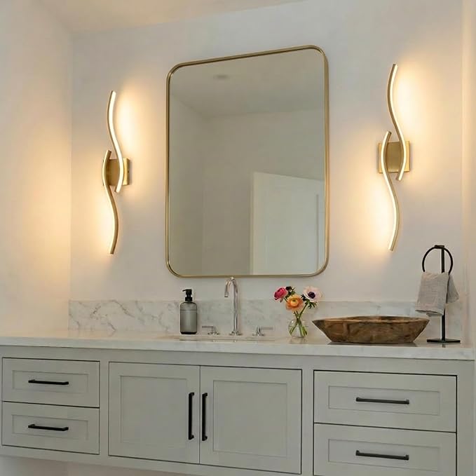 Vanity Light for Bathroom, 31.6 Inch Gold LED Dimmable | Bathroom Lights Fixture Over Mirror, 5CCT Adjustable Color Temperatures Modern Wall Sconces for Bathroom Bedroom Living Room