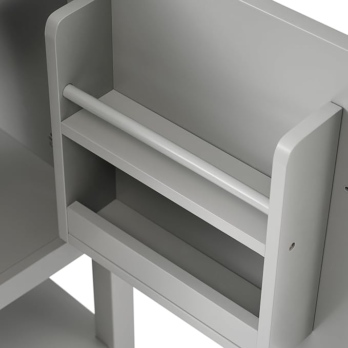 20" Bathroom Vanity Cabinet with Ceramic Sink Top Set, Freestanding, Two-Tier Storage Rack, Soft Closing Door, Grey