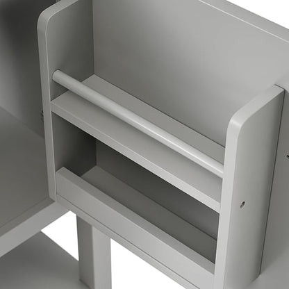 20" Bathroom Vanity Cabinet with Ceramic Sink Top Set, Freestanding, Two-Tier Storage Rack, Soft Closing Door, Grey