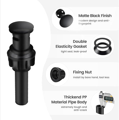 Bathroom Faucet 3 Hole, Matte Black Waterfall Bathroom Faucets, 8 Inch Widespread Modern Bathroom Sink Faucet & Parts, Wide Spread Touch On Three Hole 2 Handle Bath Vanity Faucet Mixer