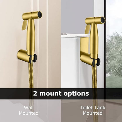 LOSCHEN Bidet Sprayer kit for Toilet,Hand Held Sprayer Shattaf Toilet Attachment Stainless Steel for Pet Bath/Personal Hygiene/Bathroom,Easy to Install with T-Adapter（Gold）