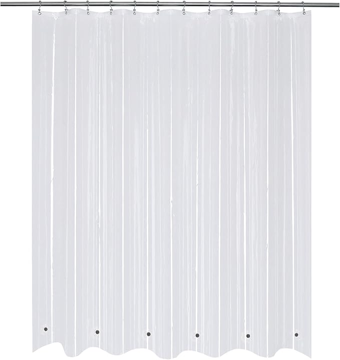 Mrs Awesome 72x68 Shorter Shower Curtain Liner with 6 Magnets Clear PEVA Waterproof Plastic Shower Curtain 72 x 68 inches, Clear | Heavy Duty PEVA, 12 Rustproof Grommets,Waterproof Plastic Shower Curtain 72 x 68 inches for Bathroom Short Size