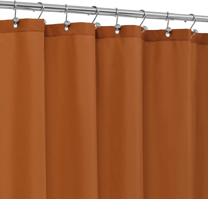 ALYVIA SPRING Stall Waterproof Fabric Shower Curtain or Liner Orange, 36x72 | 2 Magnets, Soft Cloth & Hotel Quality, Machine Washable, Light-Weight, Stall Size