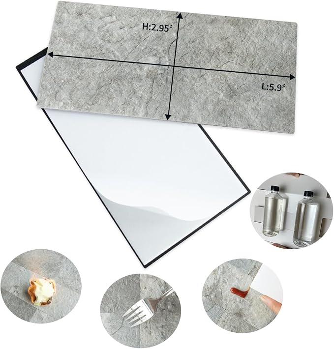 AULIGET 100 Piece Mountain Rock Peel and Stick Backsplash Wall Tiles, 3" x 6" PVC Faux Stone Stick on Tiles for Backsplash Kitchen, Bathroom, Laundry Room, Camper, Fireplace