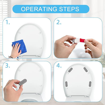 Toilet Seat Bumpers for Bidets, 4 Pack Strong Adhesive Spacers - Universal Fit for All Toilet Seats, Evenly Distributes Weight to Prevent Seat and Bowl Damage