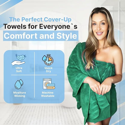 Infinitee Xclusives 100% Ring-Spun Cotton Bath Towels for Bathroom - Pack 2 | Luxury Super Soft, Absorbent & Quick-Drying |27x54 inches| Large Bathroom Towels Set |600 GSM| Gym, Shower, Spa & Hotel Use