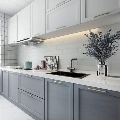 Glass Subway Tile 4 x 12 Inch White Glossy for Kitchen Backsplash Bathroom Wall Pack of 12 Sheets