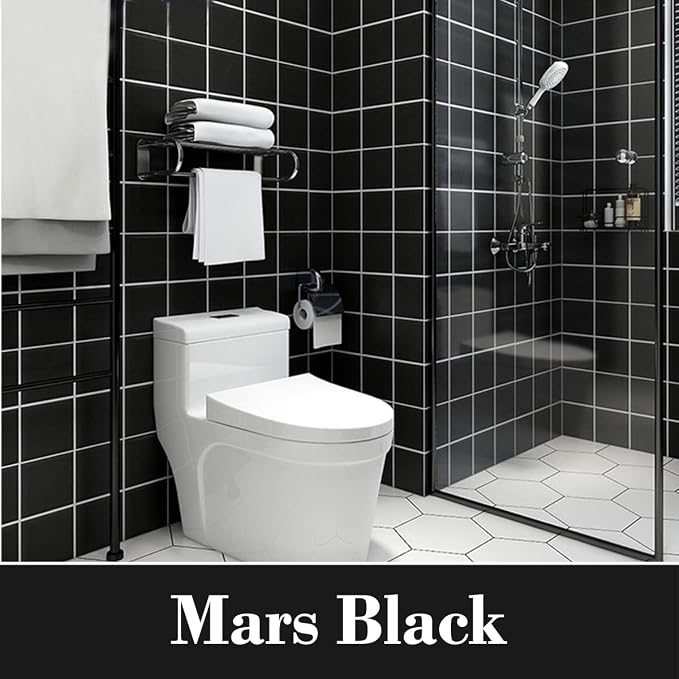 DWIL Tub Paint, Tub and Tile Refinishing Kit with Tools, Bathtub Paint Water Based &Low Odor, Easy to Use for Sink Bathroom Shower, Black 35oz/50-55sq.ft