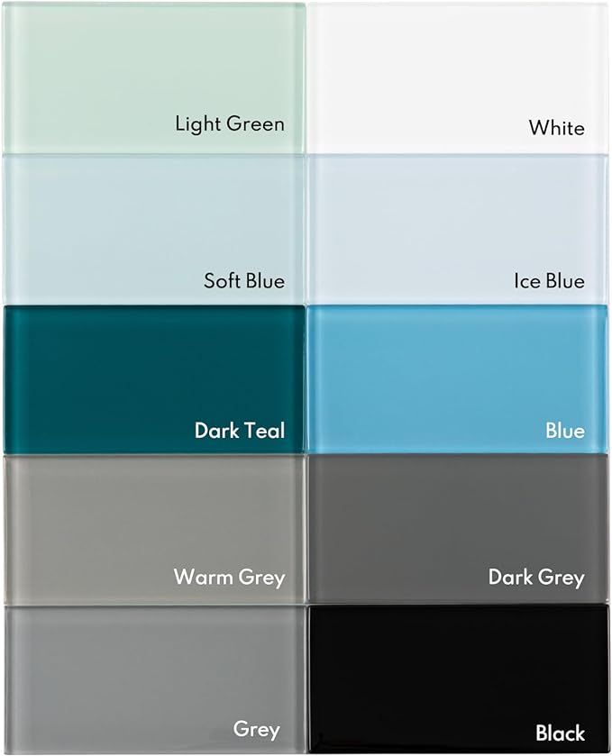 Black Glass Subway Tile, Glass for Bathroom Kitchen Shower Backsplash Wall, 4 x 12 Inches, 4 Sq.Ft.