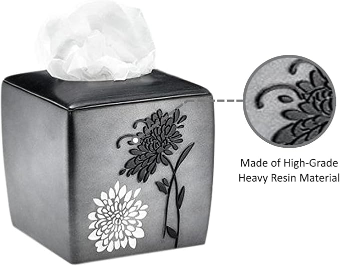 Popular Bath Tissue Box, Erica Collection, Grey