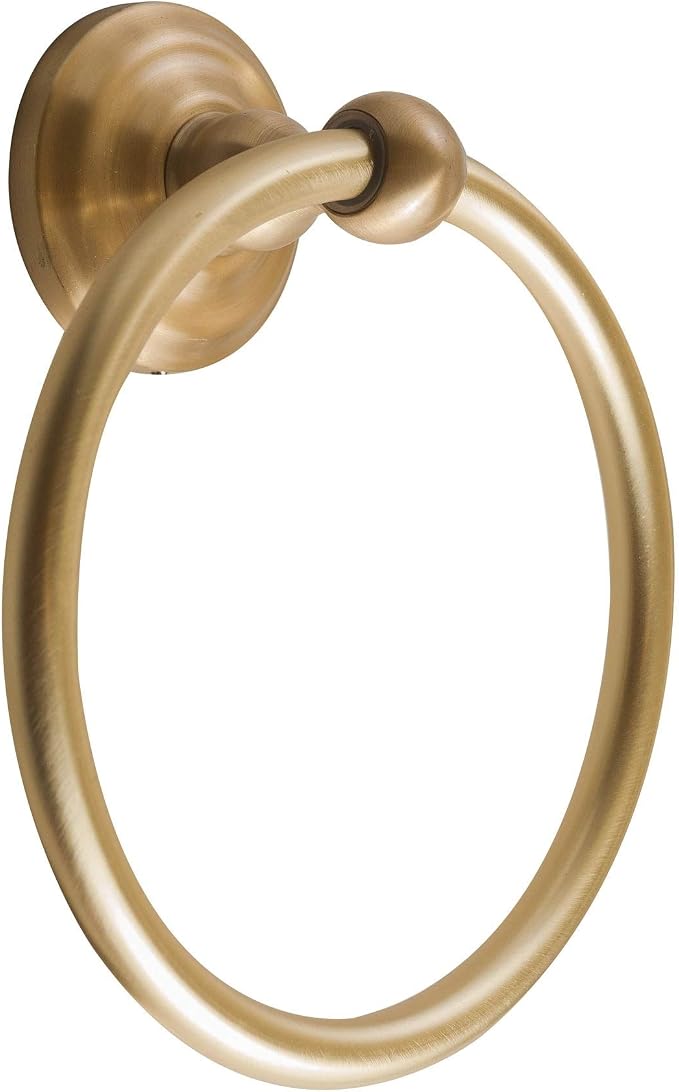 SENTO ROBIKI Gold Bathroom Accessories Set, Bath Hardware, Includes Robe Hook, Toilet Paper Holder, Towel Ring, 18” & 24” Towel Bar, Duty Metal Bath Hardware Set Wall Mounted (5-Piece, Satin Brass)