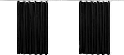 N&Y HOME Fabric Shower Curtain or Liner with Weighted Magnets - Hotel Quality Opaque Black Shower Curtain for Bathroom, Machine Washable, Water Repellent - Black, 72x72 (Pack of 2)