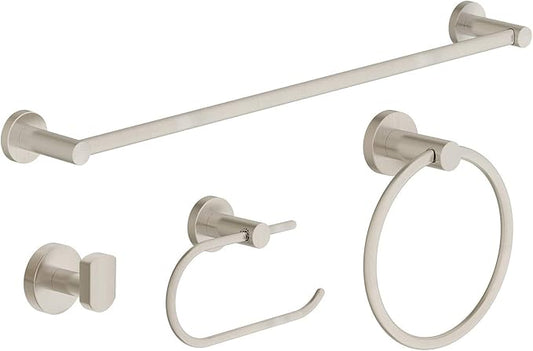 Symmons 35AC4BUNDLESTN Dia 4-Piece Wall-Mounted Bathroom Hardware Set in Satin Nickel