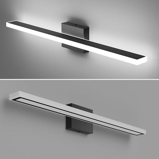 31.5inch Black LED Bathroom Vanity Light Bar 24W Modern Bath Light Fixture Over Mirror Vanity Light Cool White 6000K