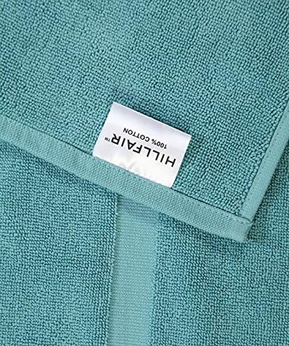 HILLFAIR 900 GSM 100% Cotton Floor Towels - 2 Piece Towels Set - Sea Green