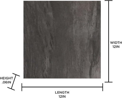 FloorPops FP3328 Raven Peel & Stick Floor Tiles, Black (Pack of 2)