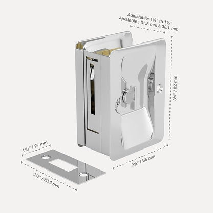 Richelieu | Onward Privacy Lock Pocket Door Pull, Rectangular, Chrome