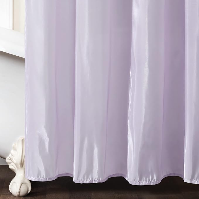 Lush Decor Lillian Shower Curtain Single 72" W x 72" L Lilac - Purple Shower Curtains for Bathroom - Bathroom Curtain - Glam Bathroom Decor