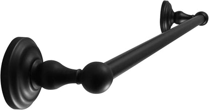 SENTO ROBIKI Black Bathroom Accessories Set, Bath Hardware, Includes Robe Hook, Toilet Paper Holder, Towel Ring, 18” & 24” Towel Bar, Duty Metal Bath Hardware Set Wall Mounted (4-Piece, Matte Black)