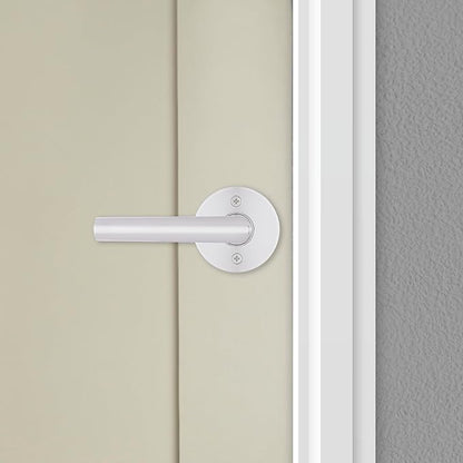 Kwikset Milan Interior Passage Door Handle, Lever For Closet and Hallway Doors, Reversible Non-Locking Handle Lever, Polished Chrome