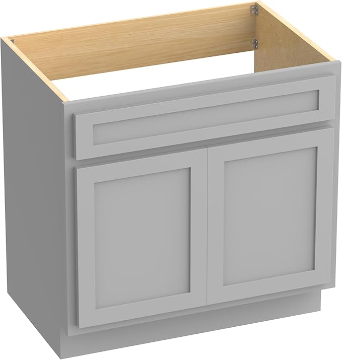 Vanity Art 30 Inch Double Shutter Door Bathroom Vanity Base Cabinet with Soft Closing Shaker Drawer, Strudy Floor Mount Storage Cabinet Organizer for Bedroom, Living Room, Kitchen, VA4030G