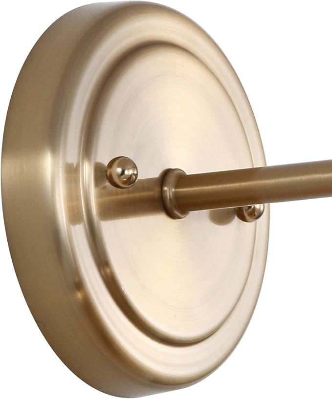 JONATHAN Y 17.5" Brass Gold 2-Light Industrial Farmhouse Metal Vanity Light Wall Sconce, Metal Shade for Bathroom Mirror, Kitchen, Entryway, LED Bulb Included (JYL7430A)